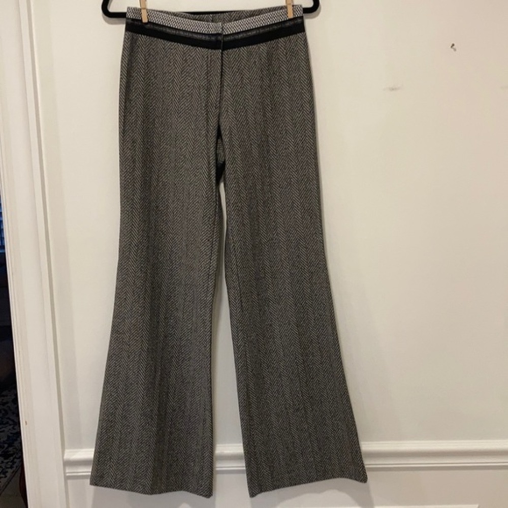 Rinascimento Black/White Pants Italy Wool Size Small